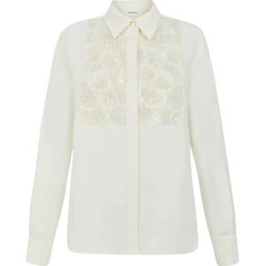 P.a.r.o.s.h., Dames, Blouses & Shirts, Beige, Maat: L Leer,