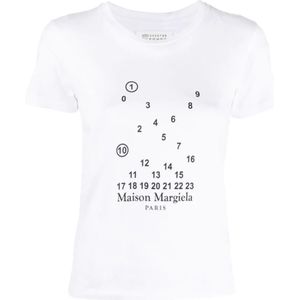 Maison Margiela, Dames, Tops, Wit, Maat: S Katoen,