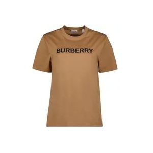 Burberry Logo Print T-shirt , Brown , Dames , Maat: XS
