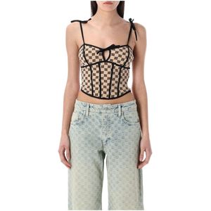 Misbhv, Dames, Tops, Beige, Maat: S Polyamide,