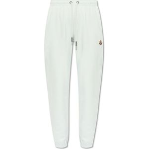 Moncler, Dames, Broeken, Blauw, Maat: S Katoen,