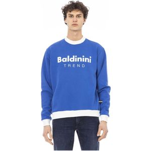 Baldinini, Heren, Sweatshirts & Hoodies, Blauw, Maat: S