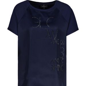 Monari, Dames, Tops, Blauw, Maat: M Katoen,