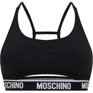 Moschino, Dames, Tops, Zwart, Maat: XS Katoen,