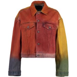 R13, Dames, Jassen, Veelkleurig, Maat: M Denim,