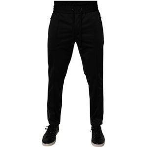 Dolce & Gabbana, Heren, Broeken, Zwart, Maat: M Poliester,