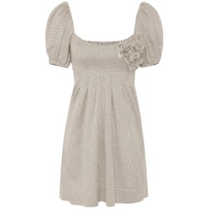 Elisabetta Franchi, Dames, Jurken, Wit, Maat: M Katoen,