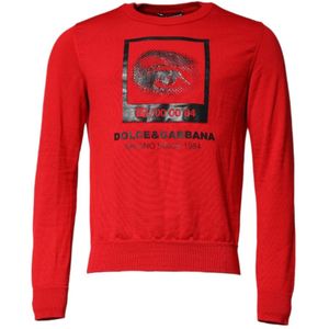 Dolce & Gabbana, Heren, Truien, Rood, Maat: L Wol,