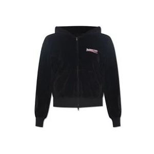 Balenciaga Fluweel hoodie , Black , Dames , Maat: S