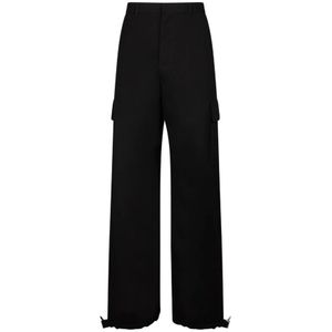 Off White, Heren, Broeken, Zwart, Maat: L Wol,