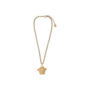 Versace Gouden Ketting met Medusa Hanger , Yellow , Heren , Maat: ONE Size