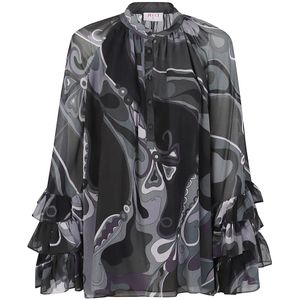 Pucci, Dames, Blouses & Shirts, Veelkleurig, Maat: S Zijde,