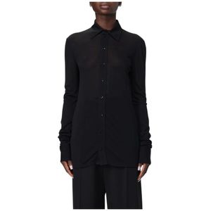 Saint Laurent, Dames, Blouses & Shirts, Zwart, Maat: S