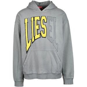 Diesel, Heren, Sweatshirts & Hoodies, Grijs, Maat: L Katoen,