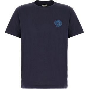 Etro, Heren, Tops, Blauw, Maat: M Katoen,