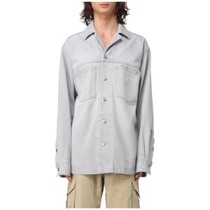Bottega Veneta, Heren, Overhemden, Grijs, Maat: S Denim,
