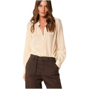 Mason's, Dames, Blouses & Shirts, Beige, Maat: M Katoen,