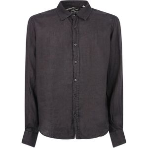 Original Vintage, Heren, Overhemden, Grijs, Maat: XL Linnen,