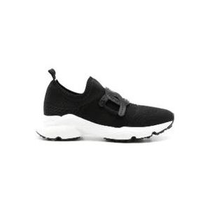 Tod's Zwarte Sneakers met Ketting-Link , Black , Dames , Maat: 38 1/2 EU
