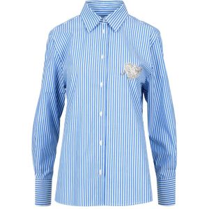 Msgm, Dames, Blouses & Shirts, Blauw, Maat: 2XS Katoen,