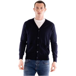 Paolo Pecora, Heren, Truien, Blauw, Maat: M Katoen,