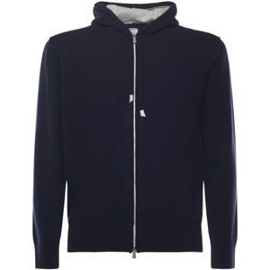 Eleventy, Heren, Sweatshirts & Hoodies, Blauw, Maat: M Kasjmier,