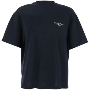Emporio Armani, Heren, Tops, Blauw, Maat: XS Katoen,