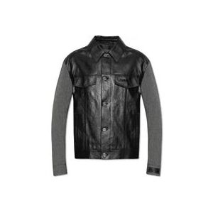 Versace Leren jas , Black , Heren , Maat: L