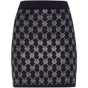 Philipp Plein, Dames, Rokken, Blauw, Maat: XS Wol,