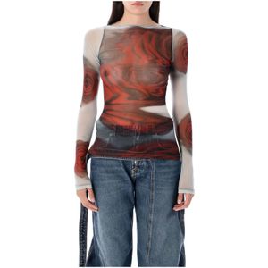 Jean Paul Gaultier, Dames, Tops, Veelkleurig, Maat: M Polyamide,