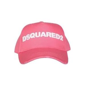 Dsquared2 Geborduurde Roze Baseballpet , Pink , Dames , Maat: ONE Size