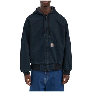 Carhartt Wip, Heren, Jassen, Blauw, Maat: M Katoen,