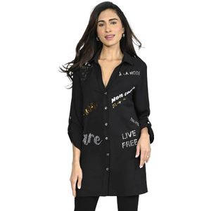 Frank Lyman, Dames, Blouses & Shirts, Zwart, Maat: S Poliester,