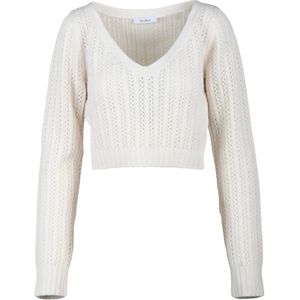 Max Mara, Dames, Truien, Wit, Maat: XL Wol,