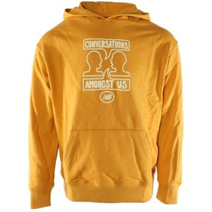 New Balance, Heren, Sweatshirts & Hoodies, Geel, Maat: M Katoen,