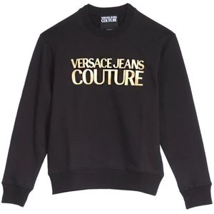 Versace Jeans Couture, Heren, Sweatshirts & Hoodies, Zwart, Maat: S Katoen,