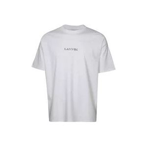 Lanvin Witte Katoenen Logo T-shirt , White , Dames , Maat: XS