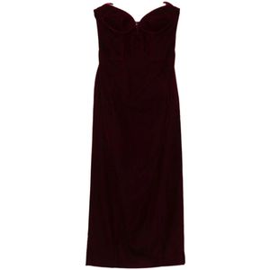 Mugler, Dames, Jurken, Rood, Maat: M Velours,
