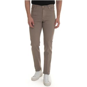 Kiton, Heren, Jeans, Beige, Maat: W35 Denim,