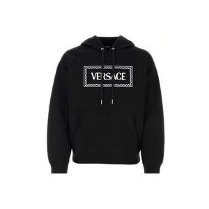 Versace Zwarte katoenen sweatshirt , Black , Heren , Maat: L