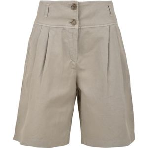 Aspesi, Dames, Korte broeken, Beige, Maat: 2XS Katoen,