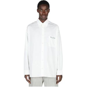 Diomene, Heren, Overhemden, Wit, Maat: L Katoen,