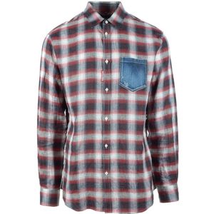 Dsquared2, Heren, Overhemden, Veelkleurig, Maat: 2XL Linnen,