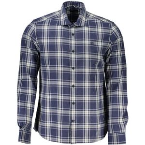 North Sails - Blauw Geruit Overhemd - Heren - Lange Mouwen - Katoen