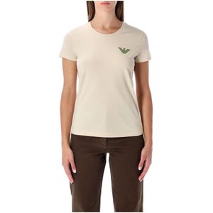 Emporio Armani, Dames, Tops, Beige, Maat: L Katoen,