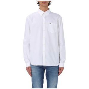 Lacoste, Heren, Overhemden, Wit, Maat: XS Katoen,