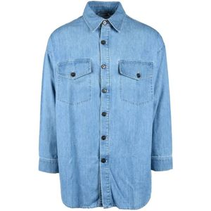 Philippe Model, Heren, Overhemden, Blauw, Maat: XS Denim,