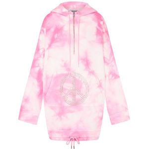Moschino, Dames, Sweatshirts & Hoodies, Roze, Maat: S Katoen,