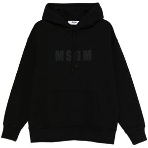 Msgm - Klassieke Nero Sweatshirt - Zwart - Heren - Katoen