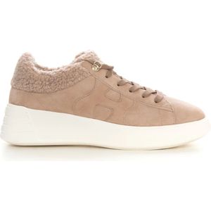 Hogan Rebel suede sneaker , Beige , Dames , Maat: 37 1/2 EU